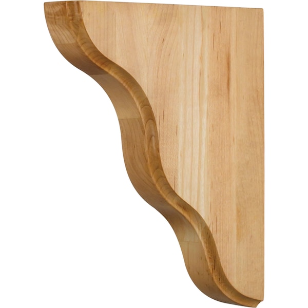 Hardware Resources 1-3/4" Wx7-1/2"Dx9-1/2"H Rubberwood Smooth Contour Corbel CORSM-1RW - main
